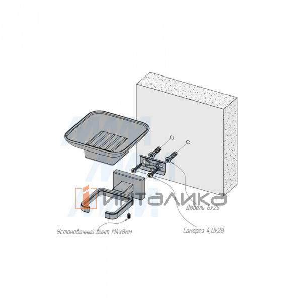 BLADE Держатель настенный с мыльницей хром, стекло матовое – 4