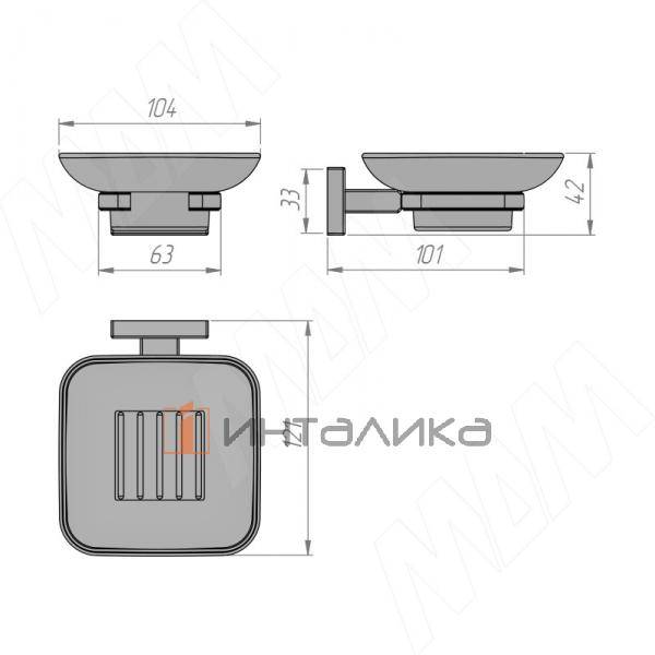 BLADE Держатель настенный с мыльницей черный матовый, стекло матовое – 3