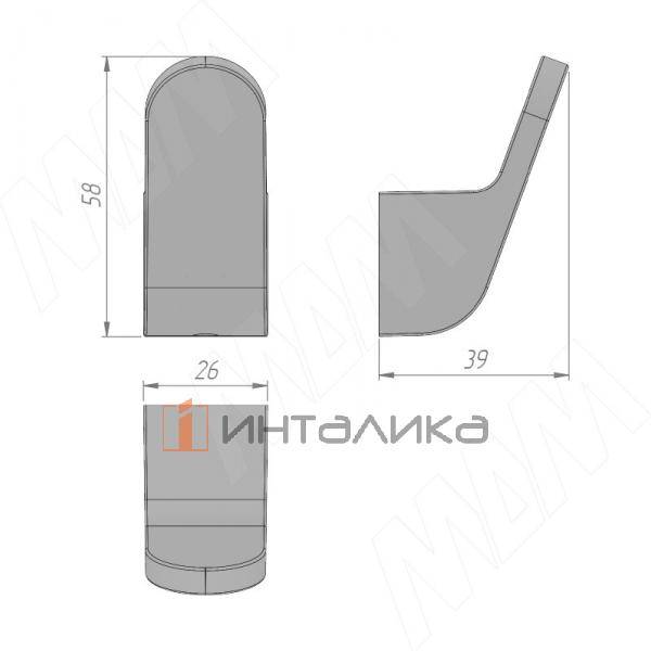 TOP Крючок однорожковый черный матовый – 2