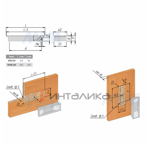 Ручка-раковина 160мм никель матовый – 2