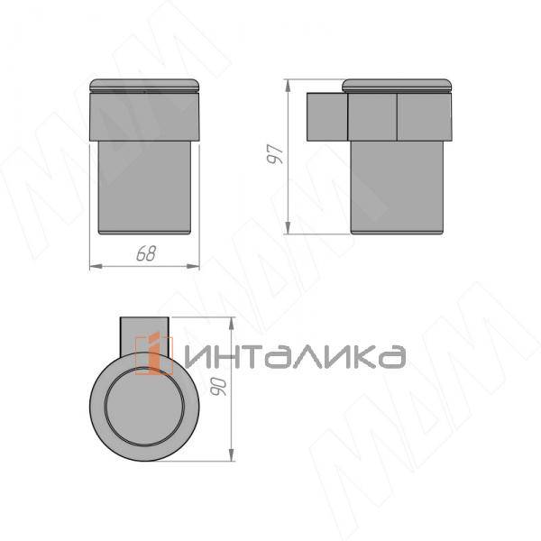 TOP Держатель настенный с стаканом для зубных щеток, черный матовый, стекло матовое – 5