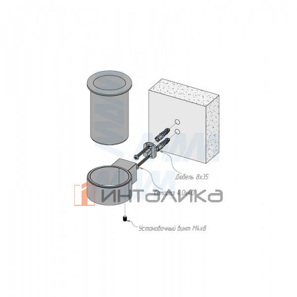 TOP Держатель настенный с стаканом для зубных щеток, черный матовый, стекло матовое – 6