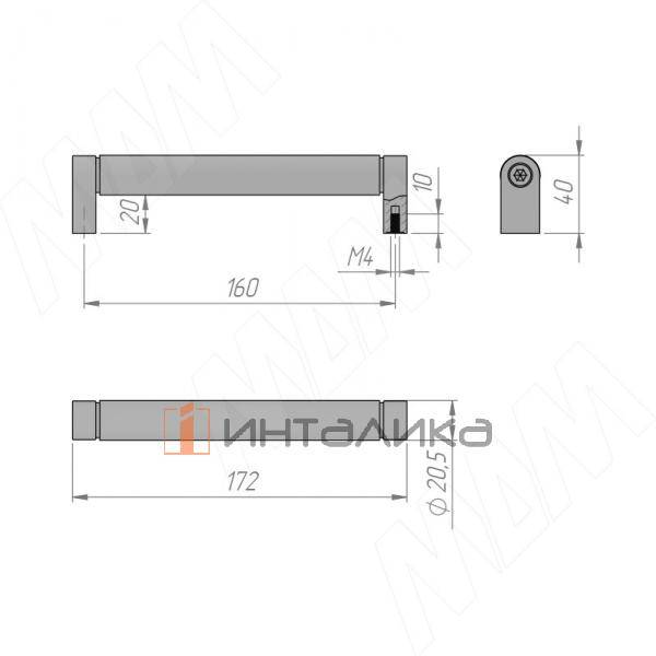Ручка-рейлинг 160мм черный матовый/золото матовое сатин – 4