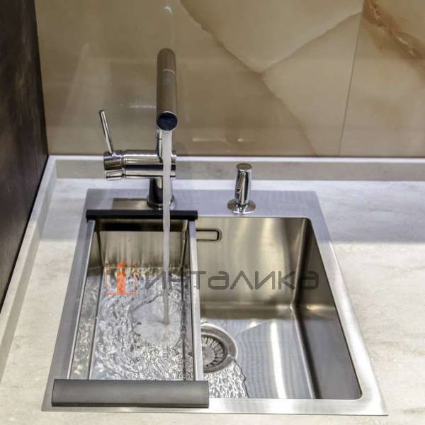 Мойка Omoikiri Akisame 41 нержавеющая сталь, 450, накладная, светлое золото – 3