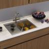 Превью Мойка Omoikiri Akisame 65 R нержавеющая сталь, 450, накладная, вороненая сталь – 4
