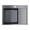 Превью Мойка Omoikiri Akisame 65 L нержавеющая сталь, 450, накладная, вороненая сталь – 1