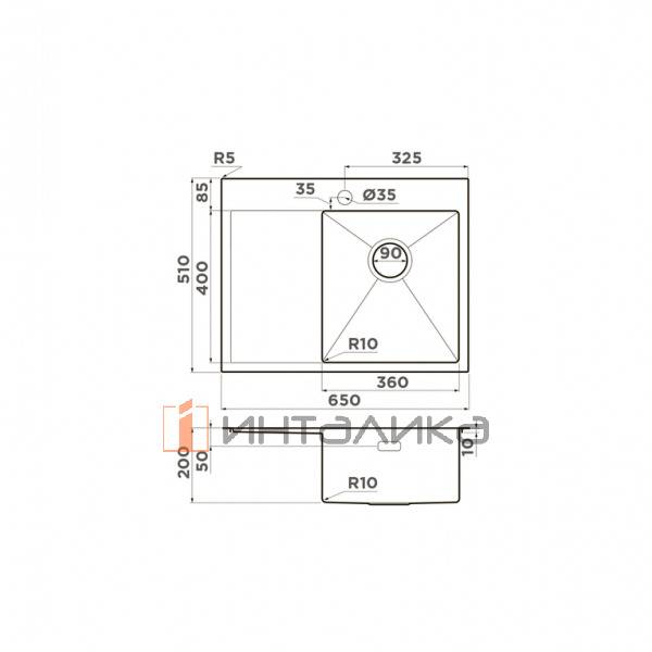Мойка Omoikiri Akisame 65 L нержавеющая сталь, 450, накладная, светлое золото – 2