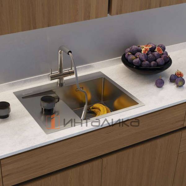 Мойка Omoikiri Akisame 65 L нержавеющая сталь, 450, накладная, светлое золото – 4