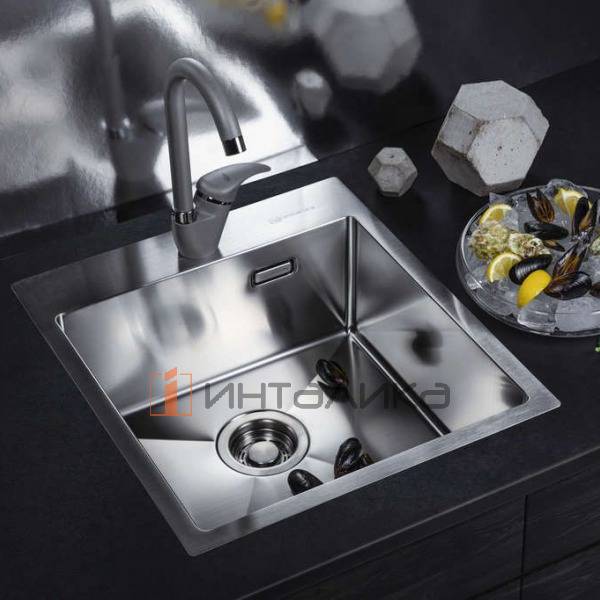 Мойка Omoikiri Akisame 46 нержавеющая сталь, 500, накладная, вороненая сталь – 3