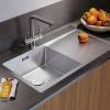 Превью Мойка Omoikiri Akisame 86 L нержавеющая сталь, 500, накладная, нержавеющая сталь – 4