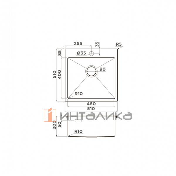Мойка Omoikiri Akisame 51 нержавеющая сталь, 600, накладная, нержавеющая сталь – 2