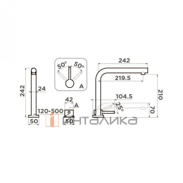 Смеситель-трансформер Omoikiri NARA установка под окно, светлое золото – 2