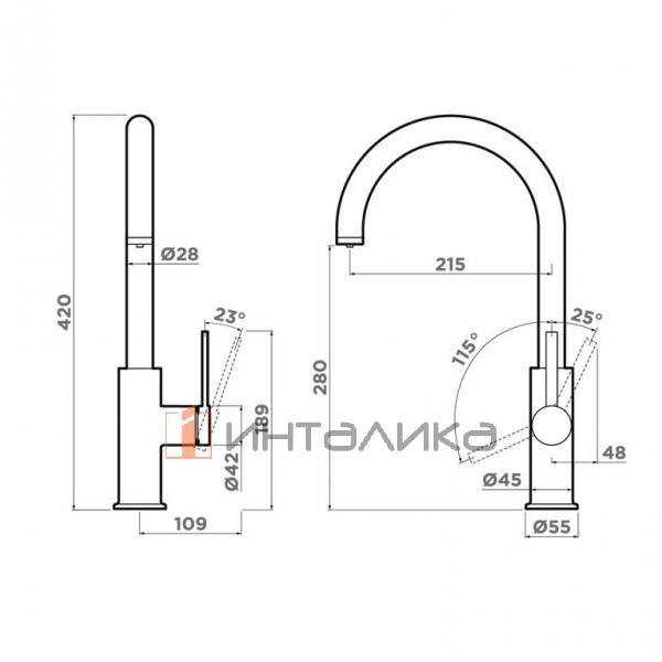 Смеситель Omoikiri Okawa 2 Plus однорычажный, графит – 2