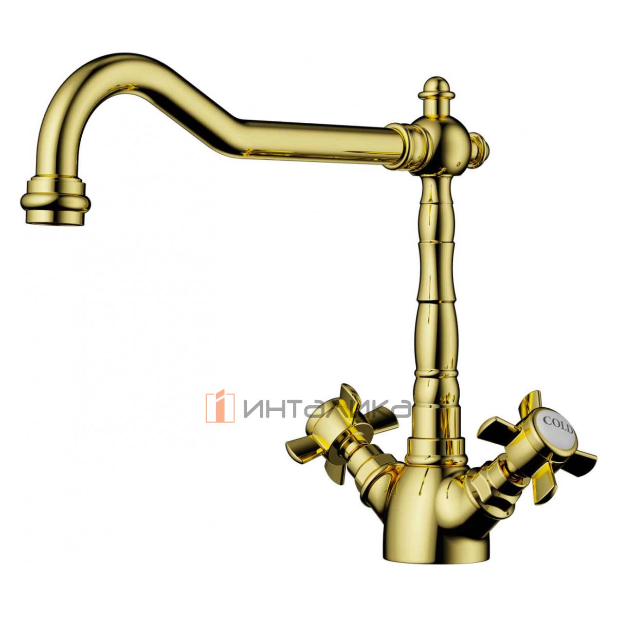 Смеситель Omoikiri TOKIGAWA двухрычажный, золото