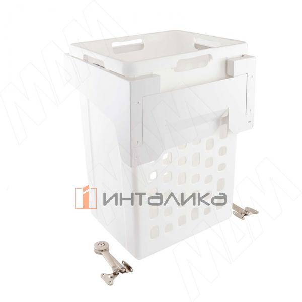 Откидная корзина для белья HAMPER LF45, 1 емкость (48л), белый – 2