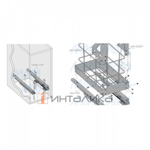 Выдвижная корзина для белья HAMPER LW30, 1 емкость (35л), полное выдвижение, плавное закрывание, белый – 6