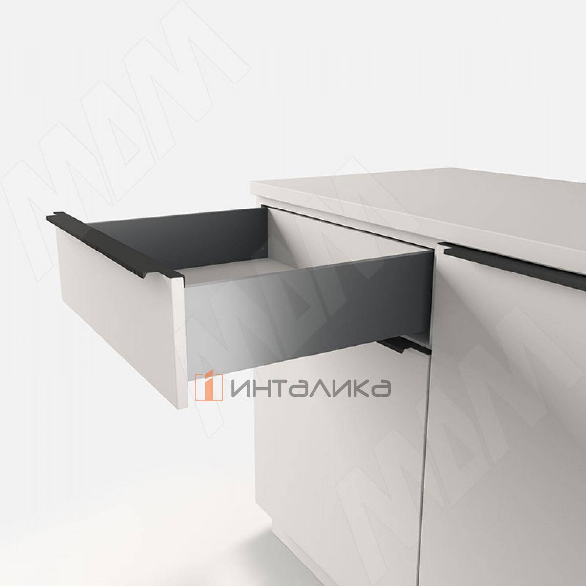 LS BOX PRO комплект ящика 350 мм, боковины h120 мм, открывание от нажатия, графит