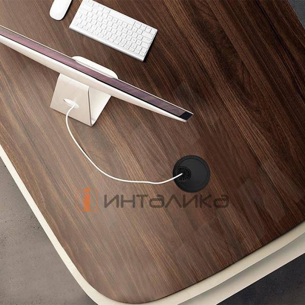 Заглушка кабель-канала, алюминиевая, круглая, d=60 мм, черный – 2