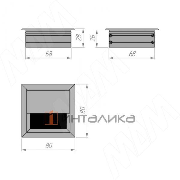 Заглушка кабель-канала, алюминиевая, 80х80 мм, черный – 4