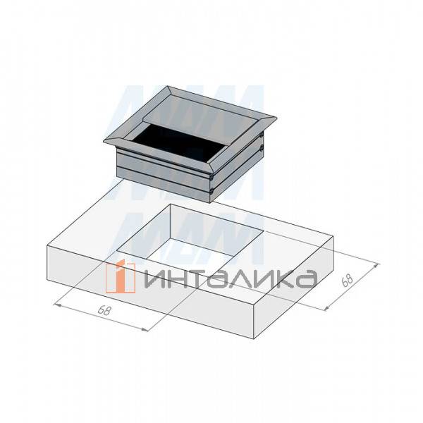 Заглушка кабель-канала, алюминиевая, 80х80 мм, черный – 5