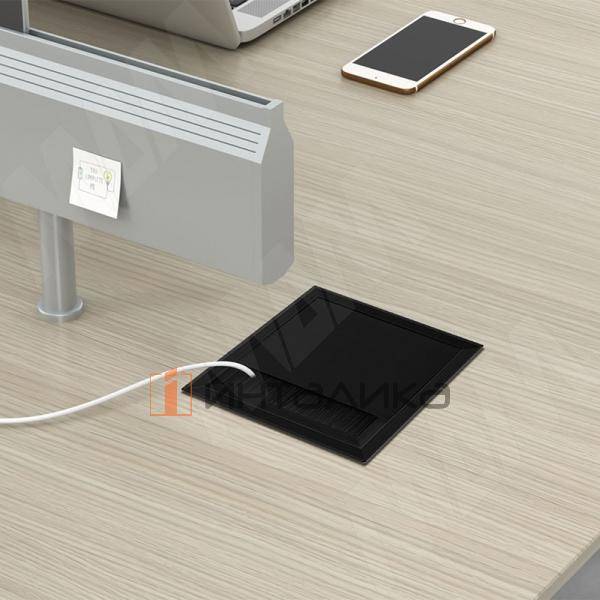 Заглушка кабель-канала, алюминиевая, 100х100 мм, черный – 3