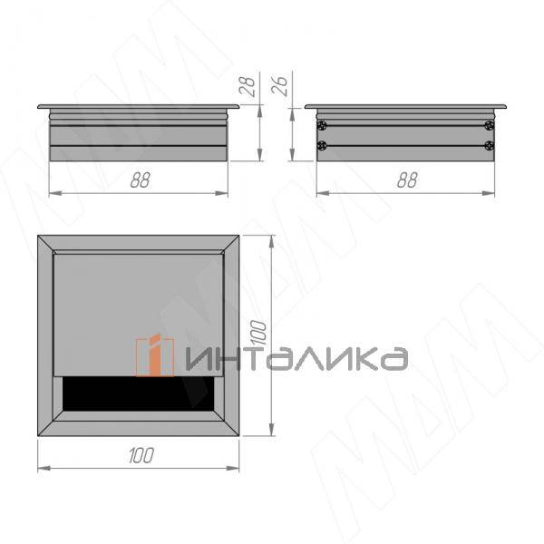 Заглушка кабель-канала, алюминиевая, 100х100 мм, серебро – 4