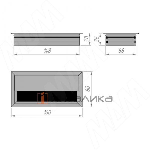 Заглушка кабель-канала, алюминиевая, 160х80 мм, серебро – 4