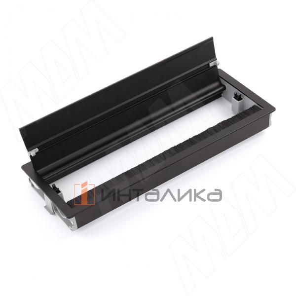 Заглушка кабель-канала, алюминиевая, от нажатия, 294х114 мм, черный – 2