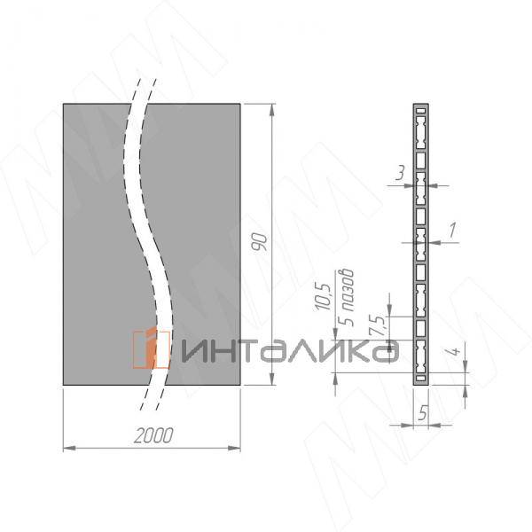 SOTA Профиль-разделитель, H=90мм, L=2000мм, цвет серый светлый – 2