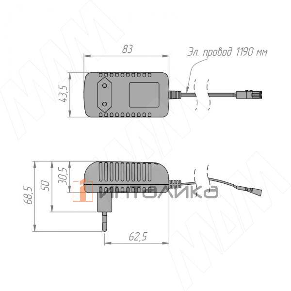 Адаптер питания, AC-220/DC-12V, 24W – 2