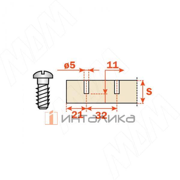 Площадка установочная, линейная, под евровинт (3 мм), титаниум – 2