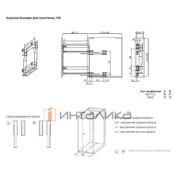 Набор REJS Cargo mini MULTI 150 P2O, с полотенцедержателем, боковой монтаж, правый, графит – 3