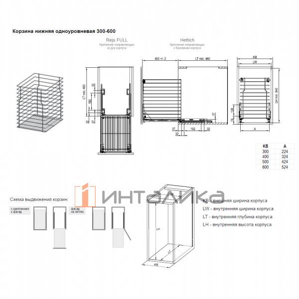 Набор REJS Cargo mini MULTI 500 P2O, 1 уровень, нижний монтаж, графит – 3