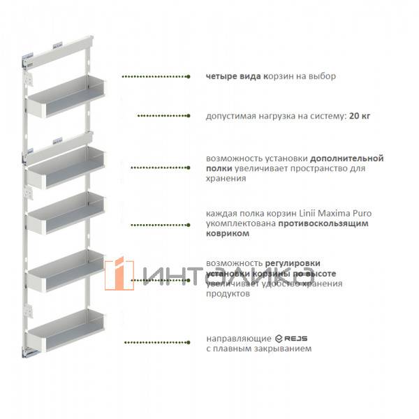 MAXIMA PURO Карго макси 150, боковое правое, белый матовый/прозрачное стекло – 2
