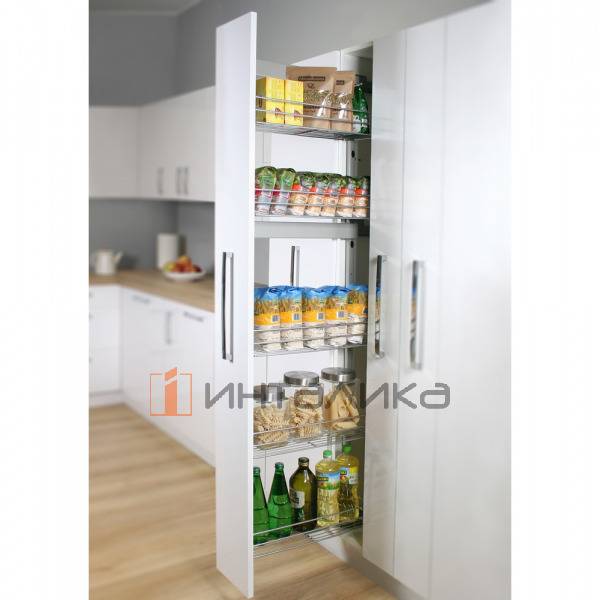 Рама с 4 корзинами и креплением фасада REJS MAXIMA CLASSIC 300, MIDI H1200-1400, хром – 4