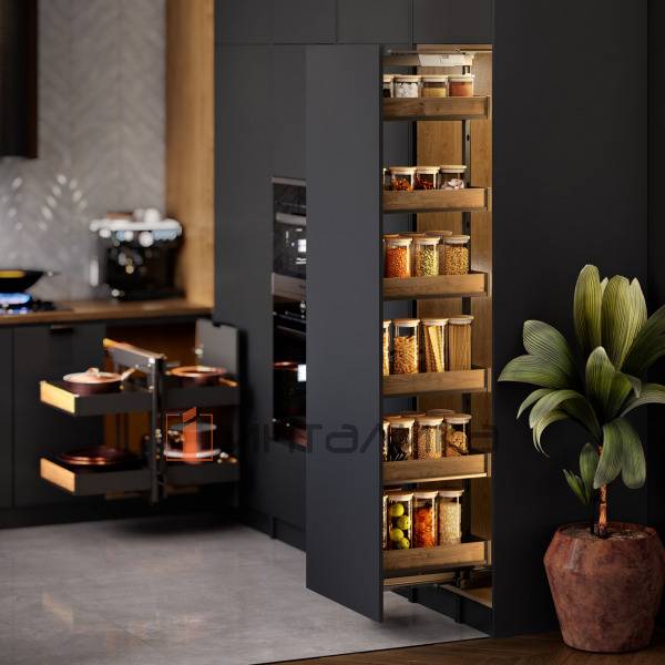 Рама с 6 корзинами и креплением фасада REJS MAXIMA PURO 400, MAXI H1900-2100, черный / дуб – 3