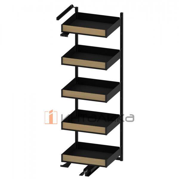 MAXIMA PURO Карго макси SPACE 600, 5 уровней, H1700, универсальный, черный матовый / дуб – 2