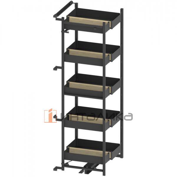 MAXIMA PURO Карго макси SPACE DUO 600, 5 уровней, H1700, универсальный, черный матовый / дуб – 2