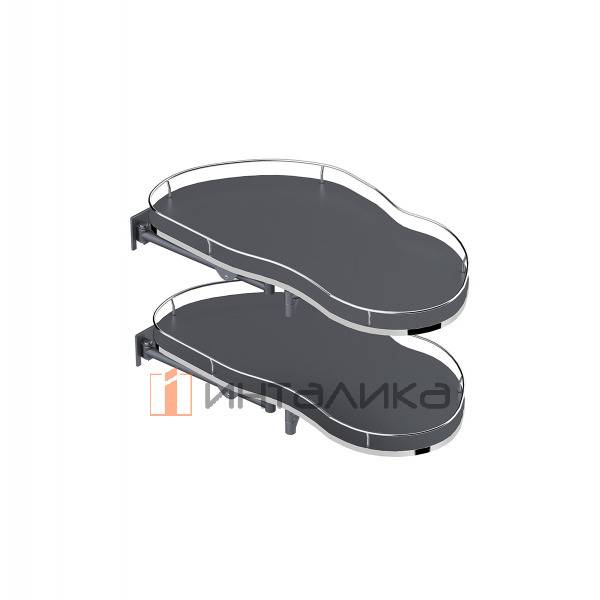 Магический угол REJS Optima Ergo 900 (фасад 500) правый, круглый прут, хром / графит – 2