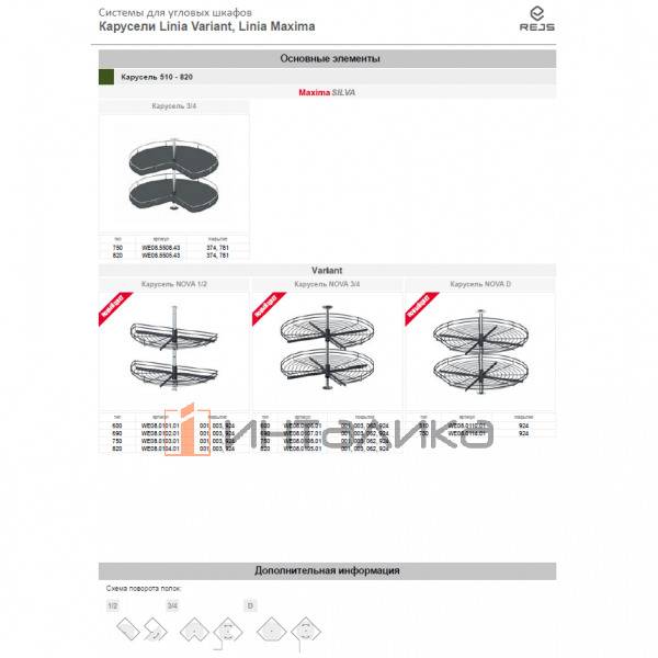Карусель REJS Nova, 3/4 Ø600 графит – 3