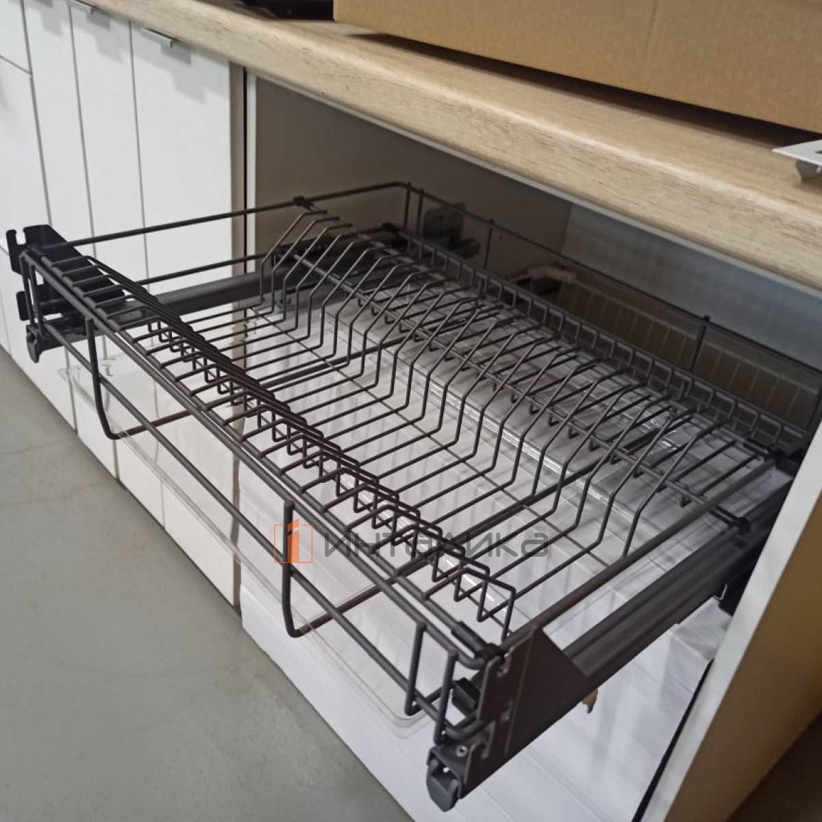 Комплект выдвижного посудосушителя Rejs Variant Multi в корпус 800 с поддоном, NL 450 SOFT, графит