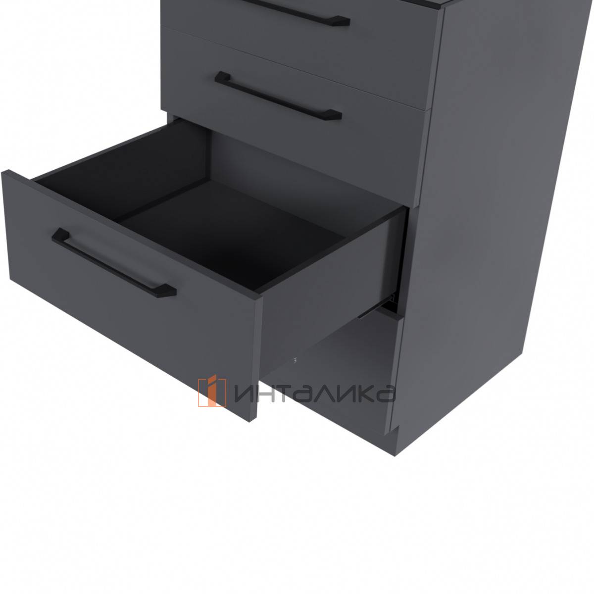 Фасадный ящик высокий Rejs Ultra Box Soft Close полное выдвижение, H167, NL550, G40, графит