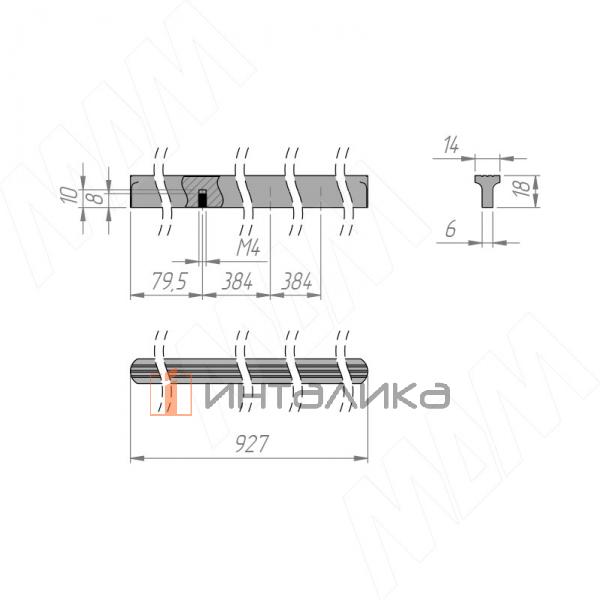Профиль-ручка 768мм (L=927мм) золото матовое (краска) – 3