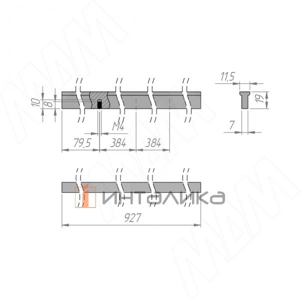 Профиль-ручка 768мм (L=927мм) золото матовое (краска) – 3