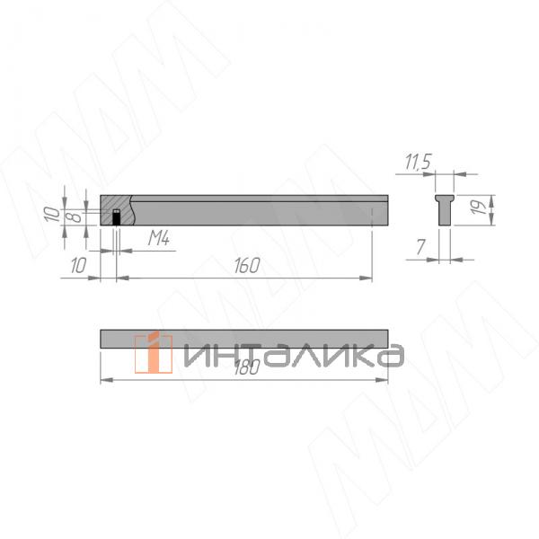 Профиль-ручка 160мм (L=180мм) золото матовое (краска) – 3