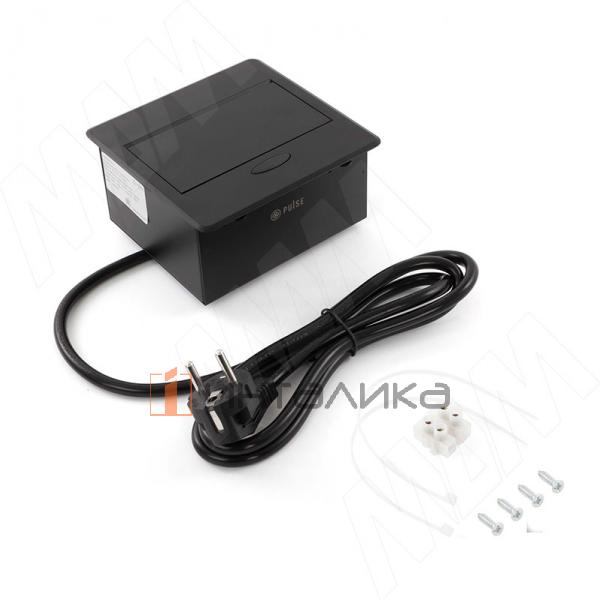 Выдвижной блок розеток, 137*134 мм, 1 розетка, 1 USB, 1 USB Type-C, черный – 2