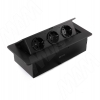 Превью Выдвижной блок розеток, 265*118 мм, 3 розетки, черный – 1