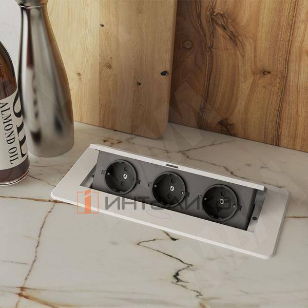 Выдвижной блок розеток, 265*118 мм, 3 розетки, белый – 2