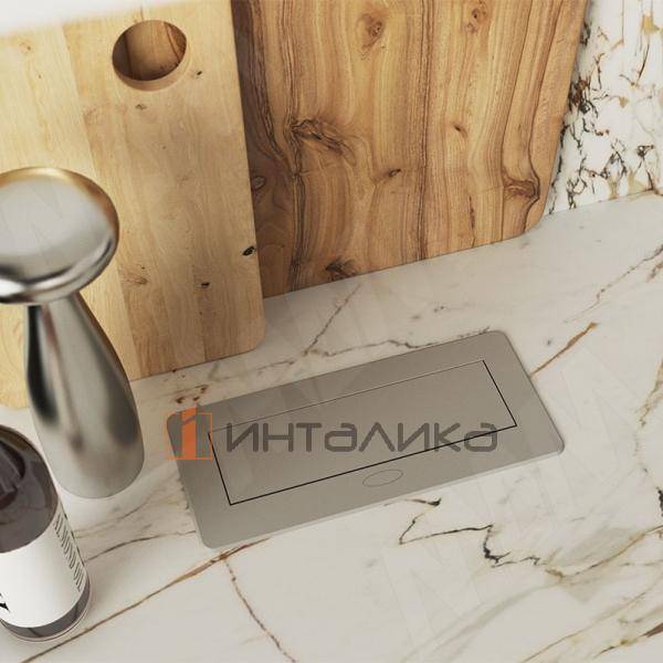 Выдвижной блок розеток, 265*118 мм, 3 розетки, серебро – 3