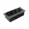 Превью Выдвижной блок розеток, 265*118 мм, 3 розетки, графит – 1